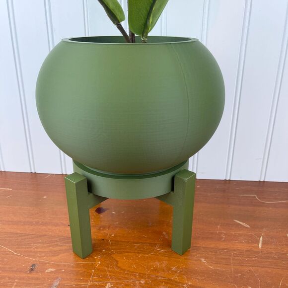 Rono Simple Indoor Planter w/ Drainage Hole and Drip Tray, houseplant - Picture 2 of 10